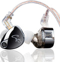 KZ Castor in Ear Monitor Headphones, HiFi Improved Bass Earphone Sound Tunable Noise Isolating IEMs, Dual-Dynamic Driver Wired Earbuds, 2PIN-C Detachable Cable for Singers Musicians