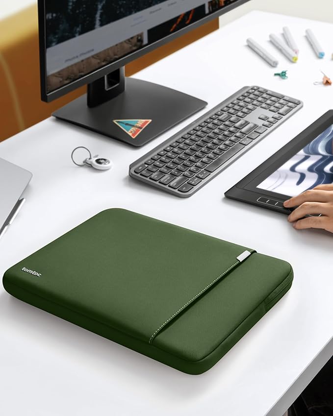tomtoc 360° Protective Laptop Sleeve for 16-inch MacBook Pro M4/M3/M2/M1 Pro/Max A3403 A3186 A2991 A2780 A2485 A2141 2024-2019, Dell XPS 16 Laptop, Water-Resistant MacBook Case with Accessory Pocket