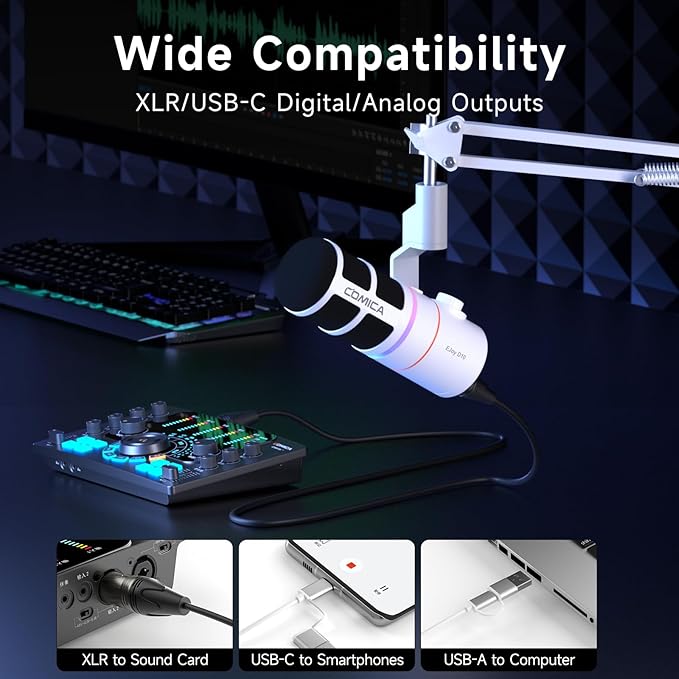 COMICA EJoy D10 USB Gaming Microphone – Boom Arm Mic - Image 2
