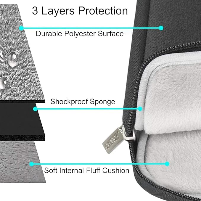 MOSISO Laptop Case 15 inch, 15 inch Laptop Sleeve Compatible with MacBook Air 15 M4 A3241 M3 A3114 M2 A2941 2025 2024 2023,Dell XPS 15,Polyester Vertical Computer Sleeve Bag with Pocket, Black