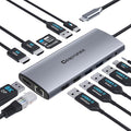 USB C Docking Station UBS C Hub for Laptop Dual Monitors 14 in 1 Multiport Dongle Dock with 2* HDMI +DP+USB C/A 100w PD+Ethernet+Data Transfer for MacBook/HP/Dell/Lenovo Thinkpad/iPad/Mac