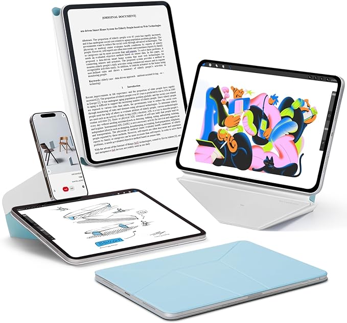 MOFT Dynamic Folio Case for iPad Air 13 Inch M3/M2 (2025/2024), iPad Pro 12.9 6th/5th/4th Gen, Silm Magnetic Stand Case with 20+ Viewing Angles, Auto Wake/Sleep, Soothing Mist x Misty Cove