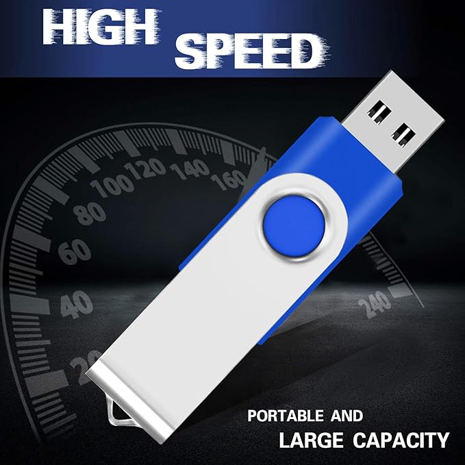 EASTBULL 50 Pack 4GB Bulk Flash Drives Pack USB 2.0 Thumb Drives Pack 4GB Bulk USB Drive (Blue, 50 Units)