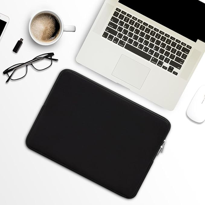 RAINYEAR 13 Inch Laptop Sleeve Compatible with 13.3" MacBook Air/Pro M1 M2 M3 M4 A3240 A3113 A2681 A2337 A1932 A2179 A2338 A1706 A1708 Carrying Bag Protective Cover Soft Case (Black, Upgraded Version)