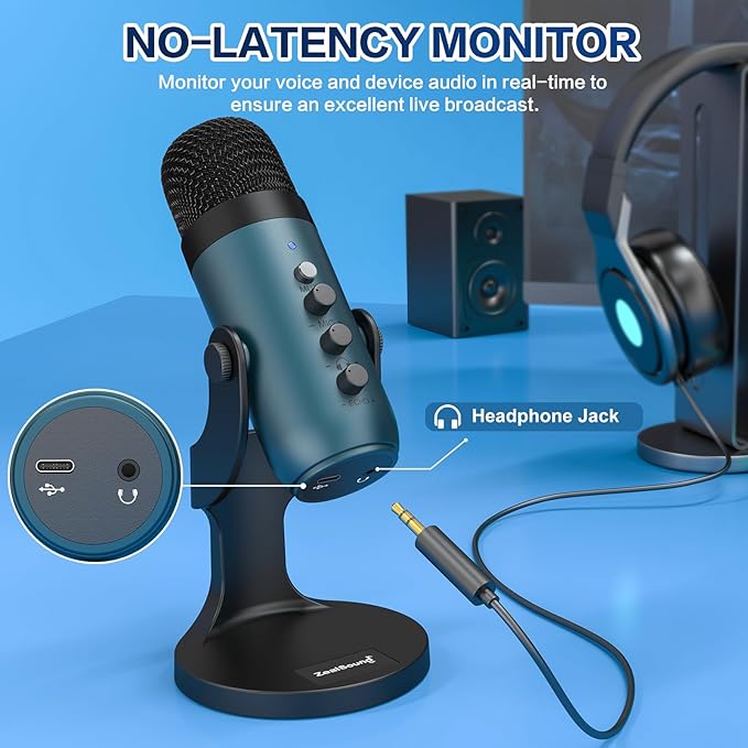 ZealSound USB Condenser Microphone, Computer PC Gaming Mic, Plug&Play - Image 4