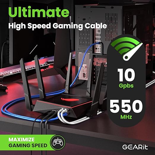 GEARit Cat 6 Ethernet Cable Pack - 50-Pack 3 ft Cat6 Ethernet Patch Cables | RJ45 Network Patch Cable, 10 Gbps Snagless Gold-Plated Connectors - Ethernet Cable Cat 6 for PC, TV, Router - Black
