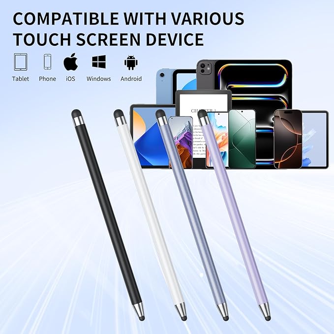 Stylus (10Pcs), Stylus Pen for Touchscreen, High Precision and Sensitivity Stylus Pen for iPad/iPhone/Samsung/Android Smartphone and Tablets, Compatible with All Capacitive Touch Screen (Purple)