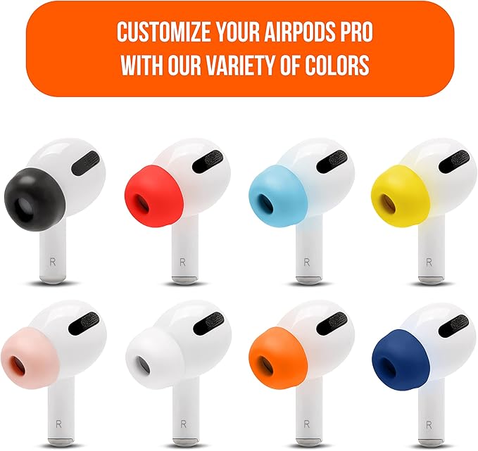 WC TipZ - Upgraded Memory Foam Ear Tips for Airpods Pro Made by Wicked Cushions | Improved Comfort, Tighter Seal, Better Foam Rebound Time | Fits Perfectly in Charging Case | Neon Yellow