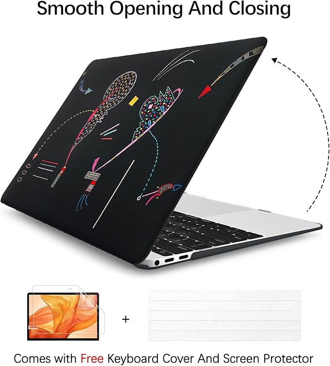 Berkin Arts for MacBook Air 13.6 inch Case A3240 A3113 A2681 (M4 M3 M2) 2025 2024-2022 Release with Keyboard Cover & Screen Naive Art Illustrated (Two Sides by Kandinsky)