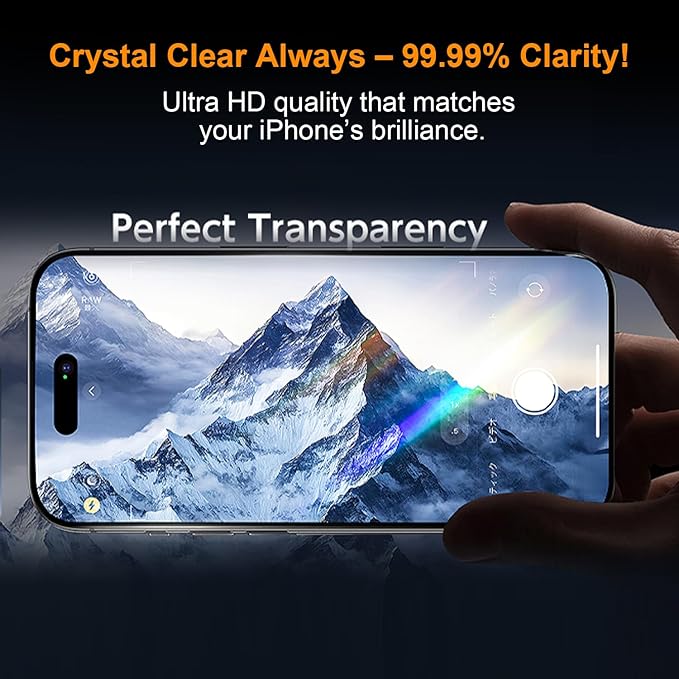 OneFish Screen Protector for iphone 13 Pro Max/14 Plus, 9H Hardness, HD Clarity Tempered Glass Film with Auto Dust-Elimination, Bubble Free, Easy Installation,2Pack