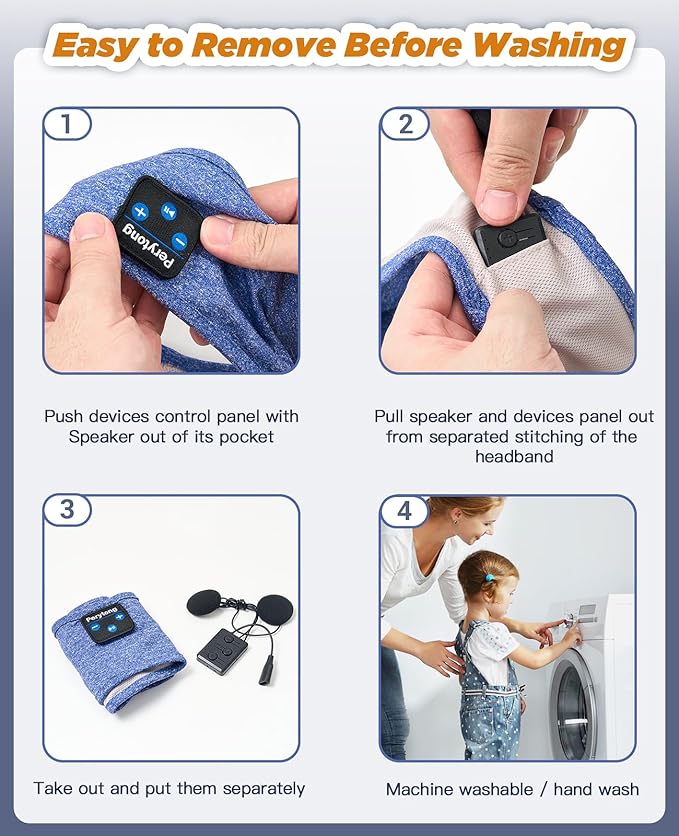 Perytong Bluetooth Headband Headphones, Sleep Headphones Bluetooth - Image 6