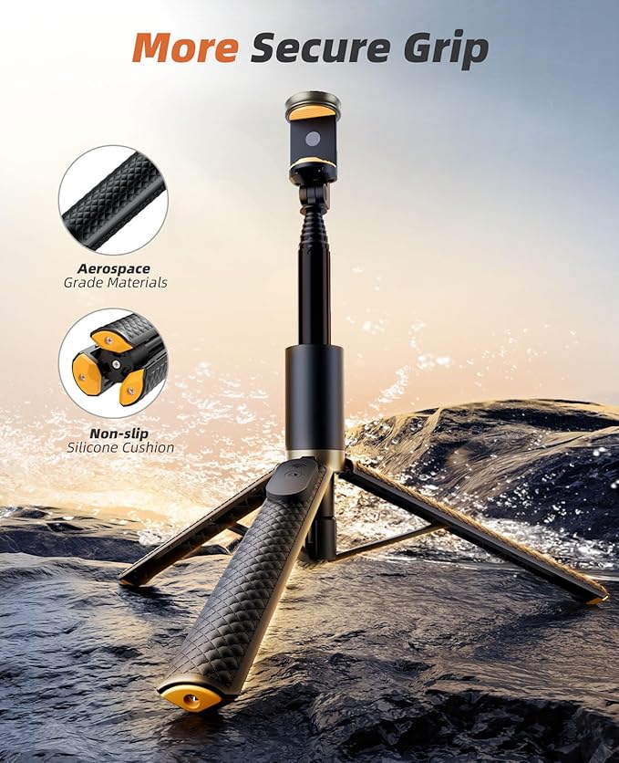 62" Phone Tripod & Selfie Stick, Tripod for iPhone with Remote, Portable, Lightweight Travel Tripod for Selfies Video Recording Vlog, Extendable iPhone Tripod Stand Compatible with iPhone Android
