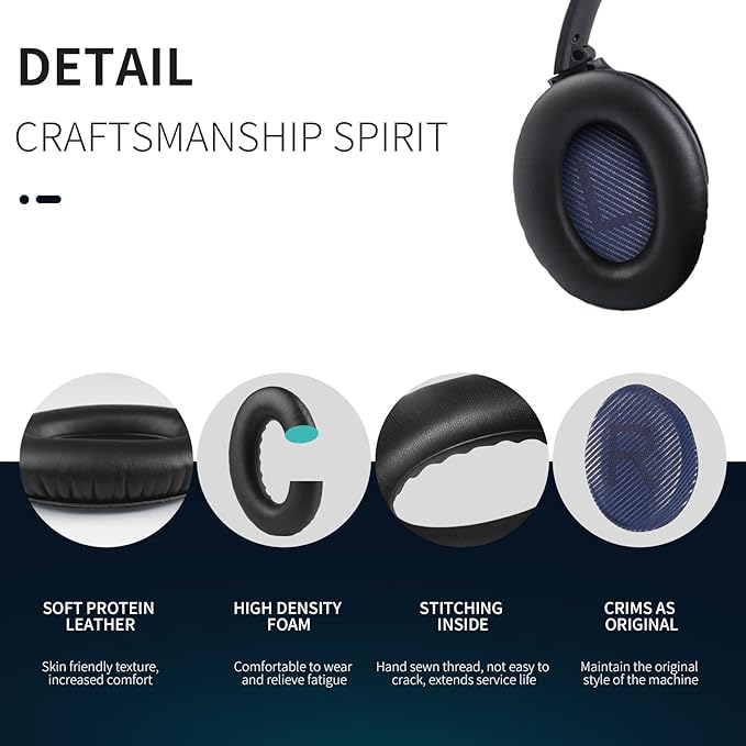 Ear Pads for Bose QC35: Durable Comfortable Noise Cancellation Replacement - Image 4