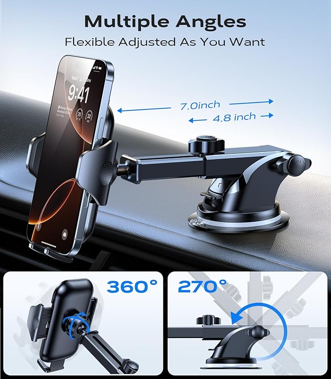 VICSEED [True Strongest Suction] [Rally Racing-Grade Stability] Phone Holders for Your Car 2025 Upgraded Car Phone Holder Mount Truck Stand Cradle for iPhone Samsung All Phones, Dark Blue