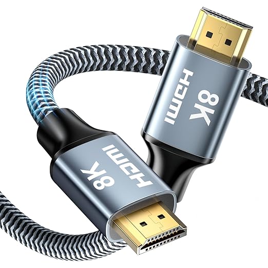 8K HDMI Cable 1ft, 48Gbps High Speed HDMI 2.1 Cable, HDMI Cord 8K@60Hz 4K@120Hz Support for HDR eARC HDCP 2.2&2.3, HDMI Cable 2.1 Compatible with HDTV, Laptop, Monitor, PC