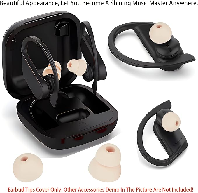 Earbud Tips Earbud Replacement Tips Replacement Earbud Tips Silicone Earbud Tips Headphone Covers Replacement Ear Pads Compatible with Powerbeats Pro Beats Wireless Earphone Headphones 4 Pairs(Gold)