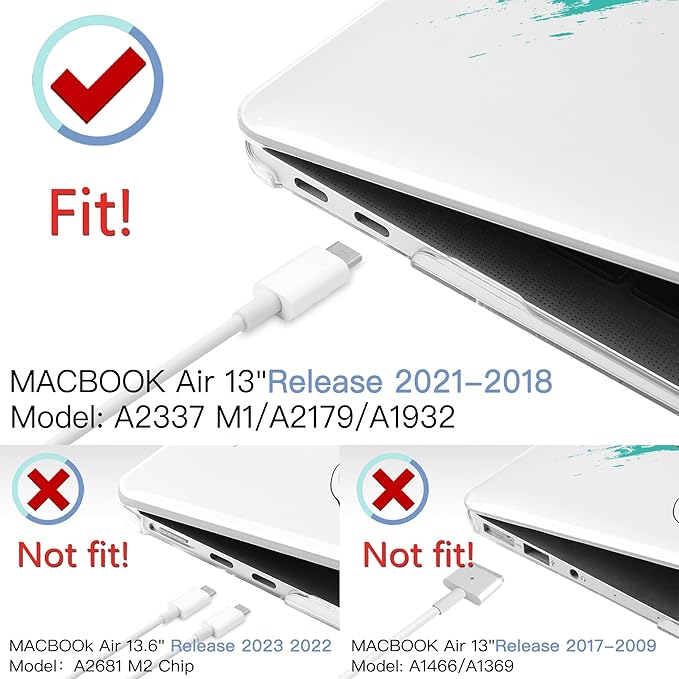MEEgoodo for MacBook Air 13 inch Case 2021 2020 2019 2018 Released A2337 M1 - Image 2