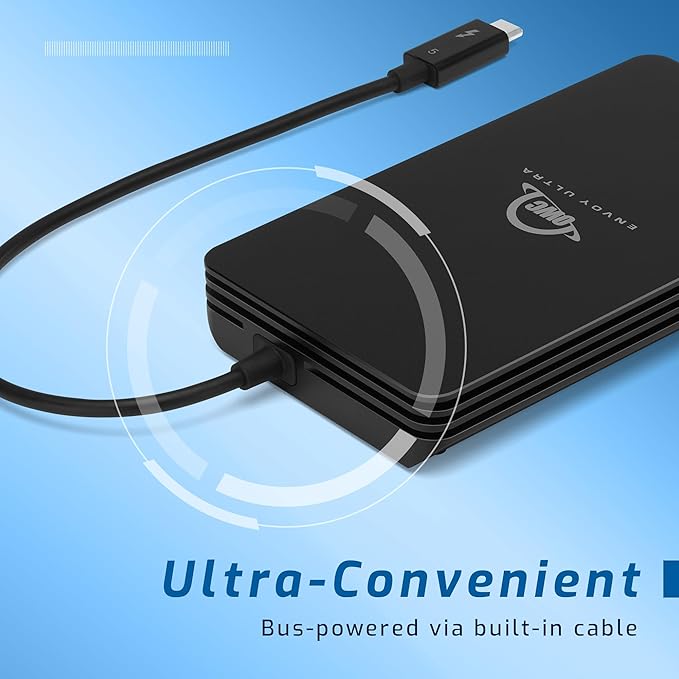OWC 2TB Envoy Ultra Thunderbolt 5 Portable SSD Enclosure External Drive, Ultra Fast with TB5 Transfer Rates Over 6000MB/s, TB3, TB4 and USB4 Compatible, Works with Mac and PC