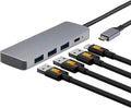 Amazon Basics USB 3.2/3.1 Gen 2 Hub Dock, 10Gbps, USB-C to 1xUSB-C / 3xUSB-A Works with Windows/Mac, Silver, Black