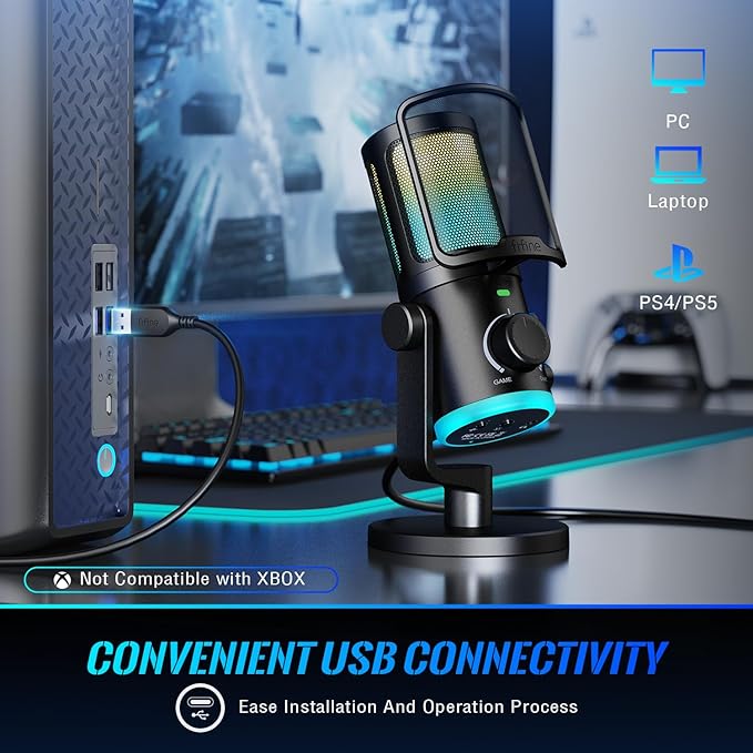 FIFINE Gaming PC Microphone, USB Streaming Microphone - Image 4