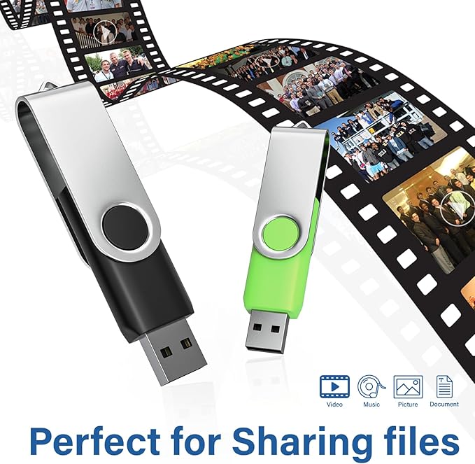 USB Flash Drives 32GB 10 Pack, Wooolken USB 2.0 Thumb Drives with Keychains Memory Stick USB Drive Pendrive for PC Laptop Computer (Black)