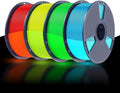SUNLU PETG Glow in The Dark Filament Bundle, Luminous PETG 3D Printer Filament 1.75mm, Dimensional Accuracy +/- 0.02mm, 4kg in Total, 1kg per Spool, 4 Pack. (Glowing Blue/Green/Red/Yellow)
