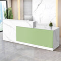 Reception Desk with Counter Modern Checkout Counter with Lockable Drawer Keyboard Tray Receptionist Desk for Office Salon Reception Table Q Right 47inch/120cm