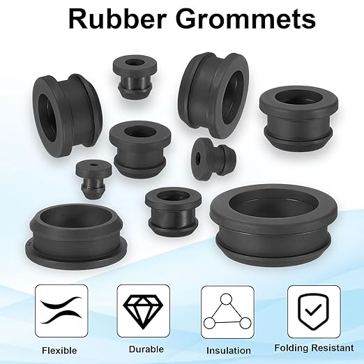 PATIKIL 23mm / 15/16 Inch Drill Hole,3/4 Inch ID Rubber Grommets, 3Pcs Top Hat Grommet for Wiring Eyelet Ring Gasket Automotive Firewall Cable Hole Plugs Wires Protection, Black