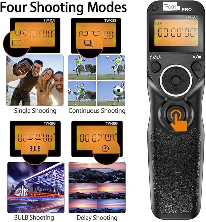 Pixel Wireless Shutter Release Cable Timer Remote Control TW-283 UC1 Compatible for Olympus Cameras