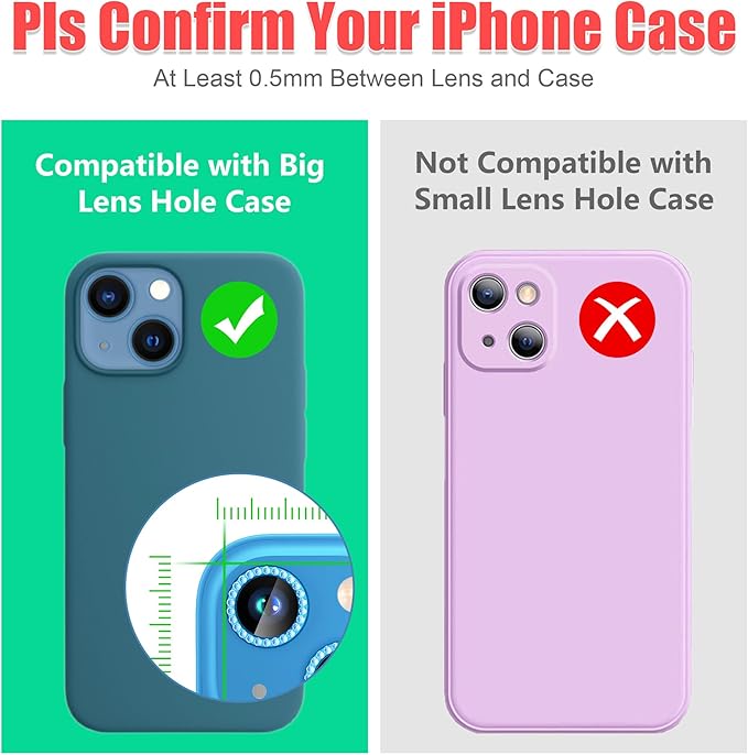 AGVEE 3+3 6 Pack for iPhone 15/15 Plus Camera Lens Protector, Bling Diamond & Bling Glitter Metal Ring 9H Tempered HD Glass Camera Protector Cover Film, Bling-Blue