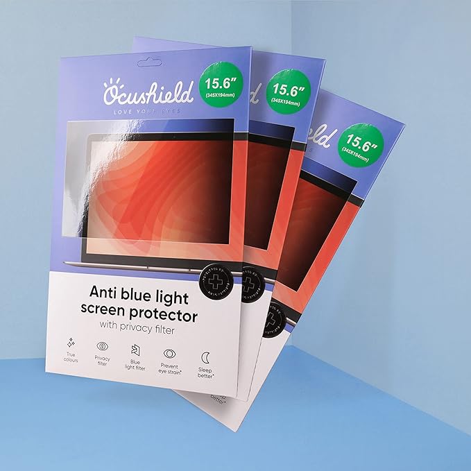 Ocushield 12.1” (16:10) Premium Anti Blue Light Screen Protector with Privacy Filter for Laptop - Blue Light Blocking for Eyes - Anti-Glare Film (261 x 164 mm)