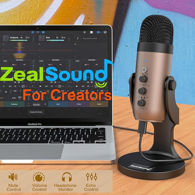 ZealSound USB Microphone, Condenser Computer PC Mic, Plug&Play Gaming - Image 5