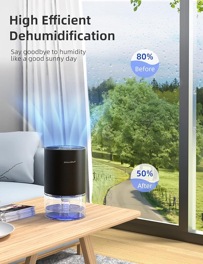 Dehumidifiers for Home, 25oz Dehumidifier for Bedroom with Auto-off, Ultra Quiet Energy Saving for Bathroom Closet Wardrobe Office RV (285sq.ft)