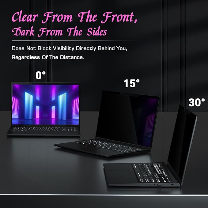 PYS Magnetic Laptop Privacy Screen 13.3 Inch (16:9 Aspect) - Anti-Glare Blue Light Filter, Removable Privacy Screen Protector Compatible with HP/Dell/Acer/Lenovo/Samsung/ASUS (11.6x6.5inch/ W x H)