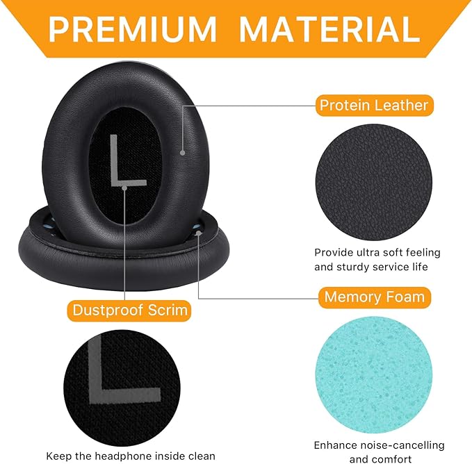 Replacement Ear Pads for Bose QuietComfort 45/QuietComfort SE/New QuietComfort - Image 3