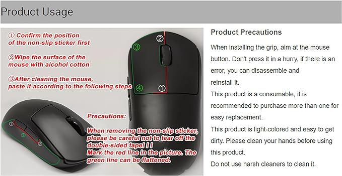 Grip Tape for Lamzu Atlantis Maya - Anti-Slip,Enhanced Control, Sweat Resistance,Improves FPS Gaming Grip & Mouse Protection [Pre-Cut] Black Purple 0.5mm