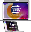 360° Privacy Screen Protector for MacBook Pro 14 Inch (2021-2025, M1, M2, M3, M4,M5) Privacy Screen Filter for MacBook Pro 14 Inch, Anti-Spy/Anti Fingerprint/Anti Blue Light/Anti Glare