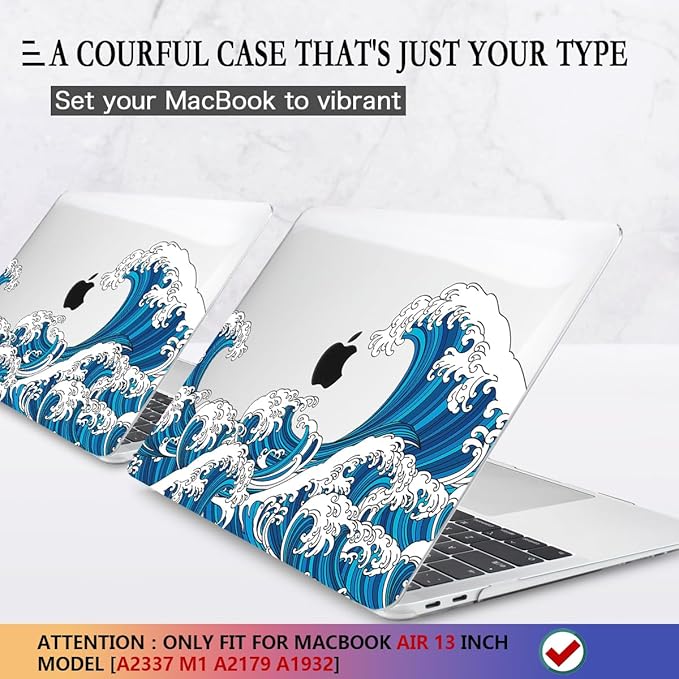 CISSOOK Wave Case for MacBook Air 13 inch Case 2021 2020 2019 2018 Release - Image 3
