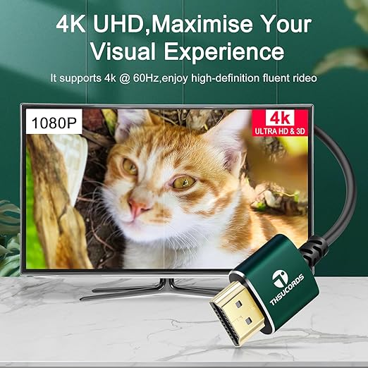 Slim HDMI Cables 6.6FT 5Pack, Ultra Soft & Thin HDMI to HDMI Cord, Extreme Flexible & Skinny HDMI Wire Supports High Speed 4K@60Hz 18gbps 2160p 1080p