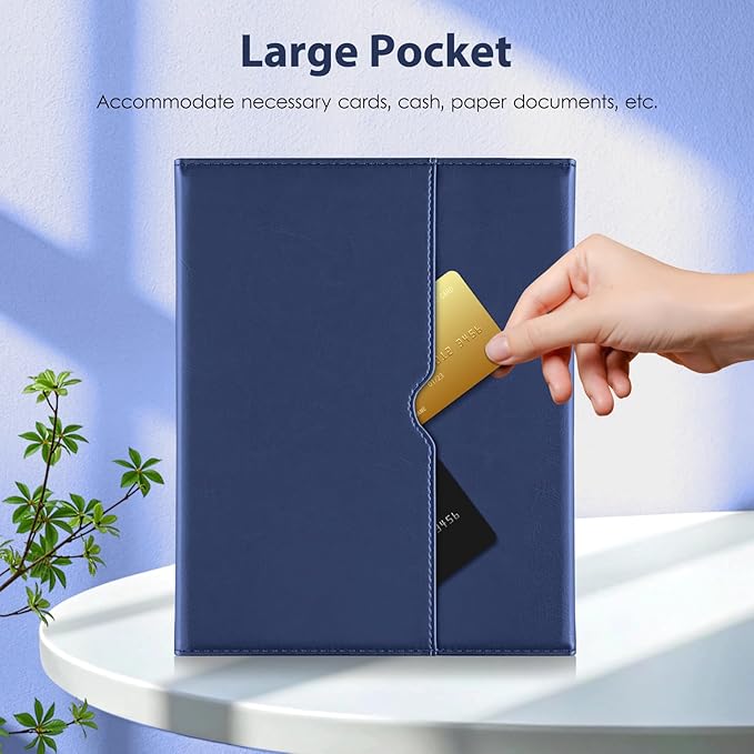 DTTO for iPad 9th/8th/7th Generation 10.2" Case 2021/2020/2019 with Keyboard, 7 Colors Backlit Wireless Detachable Keyboard Premium Leather Folio Cover with Pencil Holder & Pocket, Navy Blue