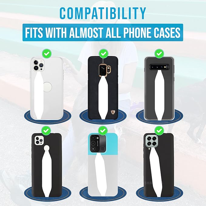 Phone Grip Strap - Pack of 2 Reversible Finger Holder for Phone Back, Customizable Anti-Slip Design, Wireless Charging Compatible Detachable Holder for iPhone - Gold & Red Alligator