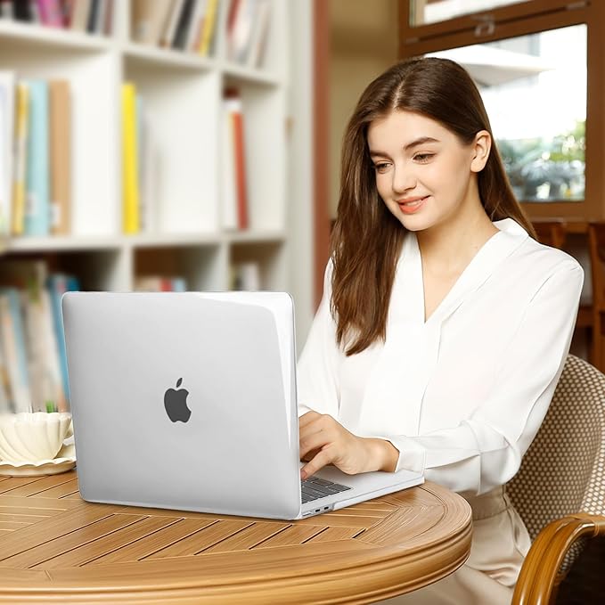MOSISO Compatible with MacBook Air 13 inch Case 2025 2024 2023 2022 M4 A3240 M3 A3113 M2 A2681, Plastic Hard Shell&Keyboard Cover&Screen Film&Type C for MacBook Air 13.6 inch Case, Crystal Clear