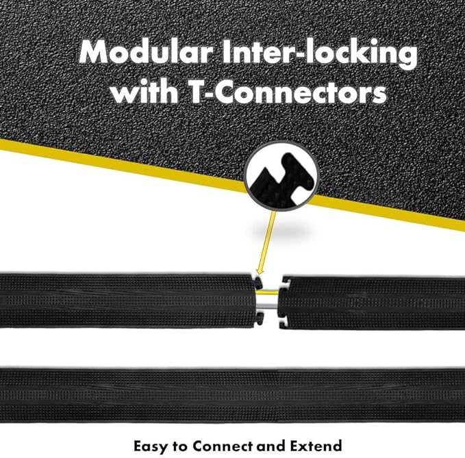Kable Kontrol Drop Over Floor Cord Cover – 60” Inch Long 1 Channel Cable or Wire Protector – Rubber Ramp for Indoor and Outdoor Use – Gray