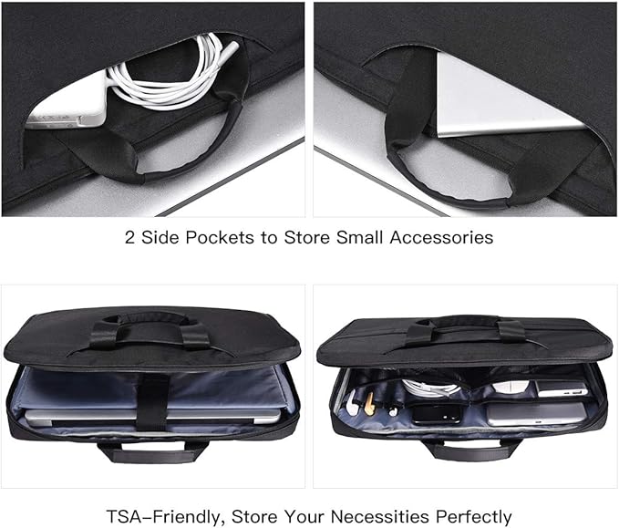11.6-12.9 Inch Waterproof Laptop Bag Sleeve for Women Men Business Briefcase with Organizer for Acer Chromebook Spin 311, Lenovo Chromebook C330, Samsung Chromebook 4, HP ASUS Dell Surface Case, Black