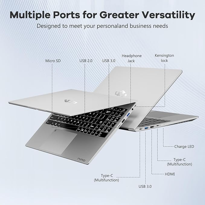 NIMO 15.6" IPS FHD-Gaming-Laptop, AMD Ryzen 5 6600H 6-Cores 660M GPU 32GB DDR5 RAM 1TB SSD(Beat i7-1165G7, Up to 4.5GHz) Computer with 100W GaN Type C Fingerprint Backlit Keyboard Win 11