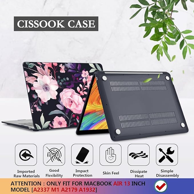 CISSOOK Compatible with MacBook Air 13 inch Case M1 2021 2020-2018 Release - Image 6