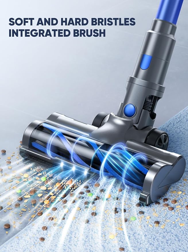 Cordless Vacuum Cleaner, 45KPA 550W Vacuum Cleaners for Home, Stick Vacuum with Color Touch Display, Intelligent Auto Mode, Up to 60Mins, Handheld Vacuum Cleaners for Hardwood Floor Carpet Pet Hair