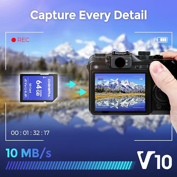 64GB CS100 SDXC UHS-I Memory Card - up to 100MB/s, C10, U1, V10, Full HD, SD Card for Computers, Digital Cameras, Home Theatre Devices, Car Navigation Systems (1 Pack)