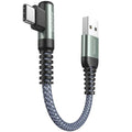 AINOPE USB C Cable 0.5ft, 3.1A Type C Charger Fast Charging Cable Right Angle, Durable Nylon Braided USB C Charging Cable Compatible with Galaxy S10 S9 Plus S21, Note 10 9 LG, Type C Charger Cable