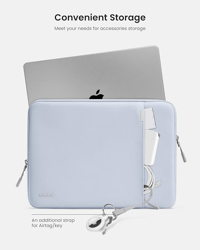 tomtoc 360° Protective Laptop Sleeve for 16-inch MacBook Pro M4/M3/M2/M1 Pro/Max A3403 A3186 A2991 A2780 A2485 A2141 2024-2019, Dell XPS 16 Laptop, Water-Resistant MacBook Case with Accessory Pocket